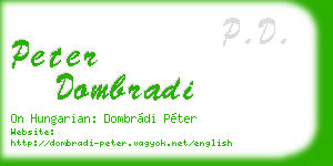 peter dombradi business card