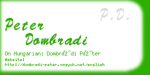 peter dombradi business card